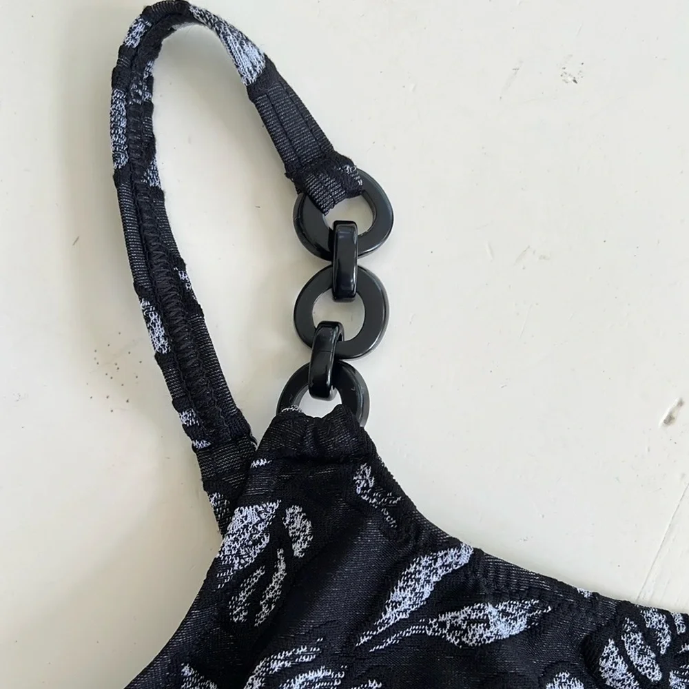 Gottex Vintage Abstract Floral Tankini Swimsuit Size 12 w/Matching Skirt Size L - Picture 8 of 12